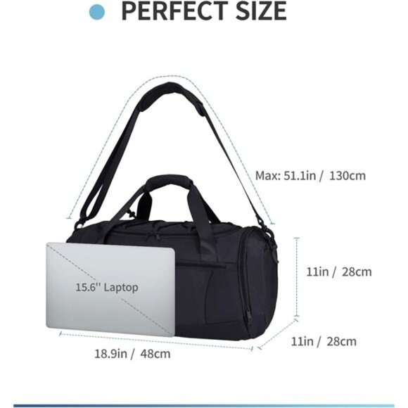 sportsnew Gym Bag for Men Women with Shoe Compartment,Overnight Bag Backpack - Picture 6 of 6